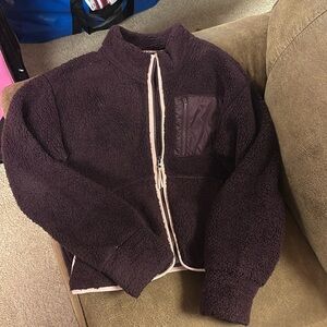 Athleta Girls Sherpa XL Jacket, Burgundy